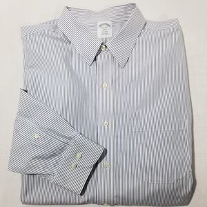 Brooks Brothers Shirt 17.5 6/7 Regent Long Sleeve non iron Striped Button Down